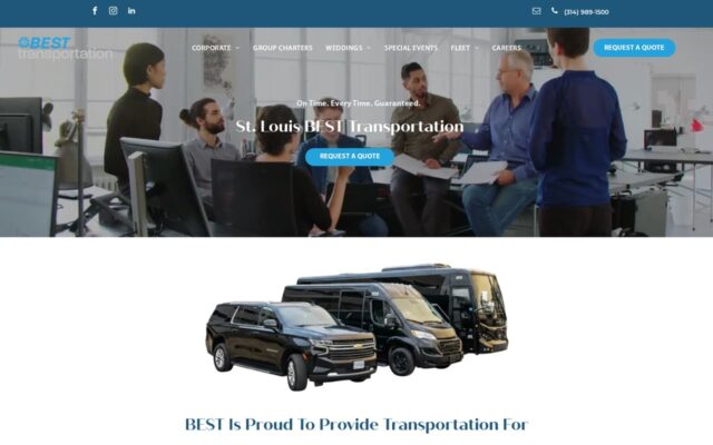 Screenshot of the Best Transportation website