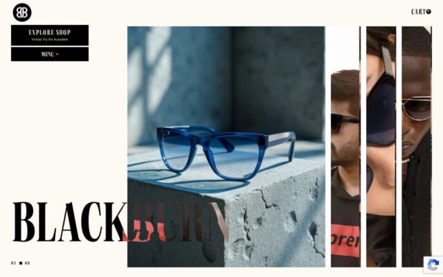 Screenshot of the Blackburn Shades website