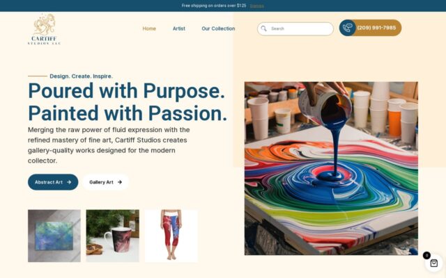 Screenshot of the Cartiff Studios website