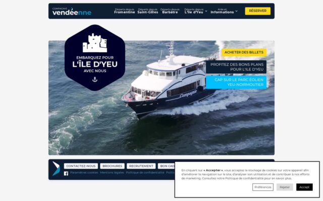 Screenshot of the Compagnie Vendeenne website