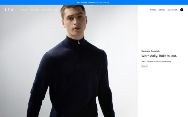 Screenshot of the ETQ Amsterdam website