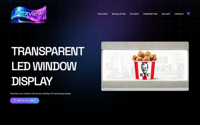 Screenshot of the FlexView LED website