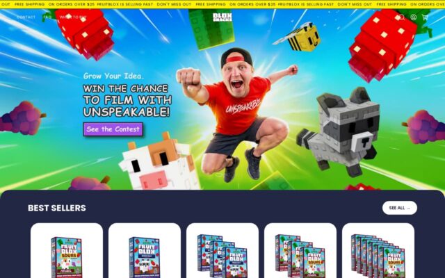 Screenshot of the Fruitblox website
