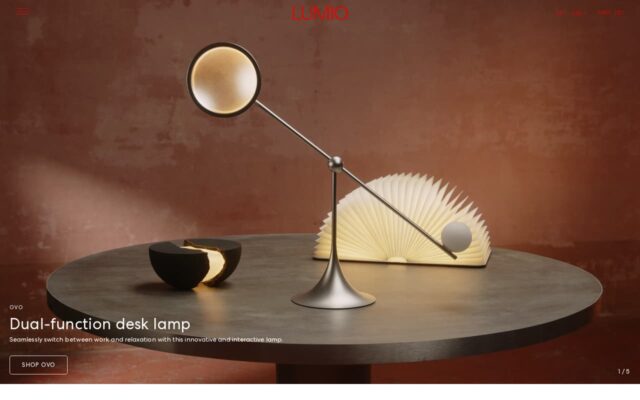 Screenshot of the Lumio website