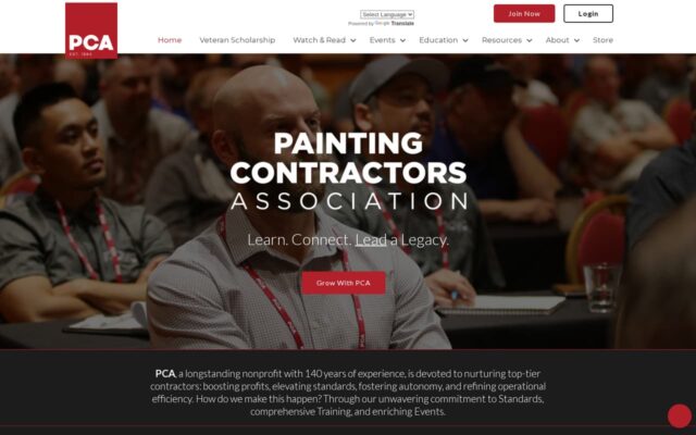 Screenshot of the PCA Painted website