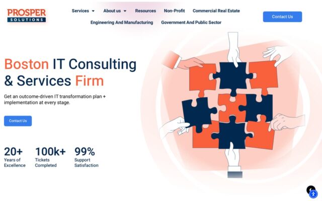 Screenshot of the Prosper Solutions website