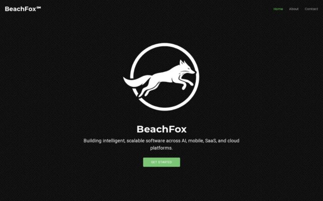 Screenshot of the Beachfox website
