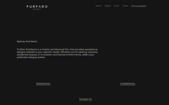 Screenshot of the Furfaro Architects website