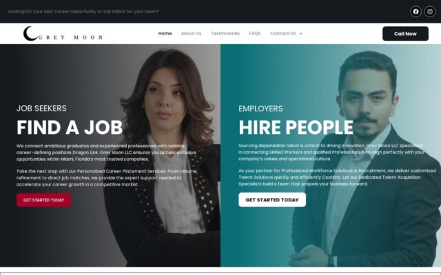 Screenshot of the Greymoon LLC website