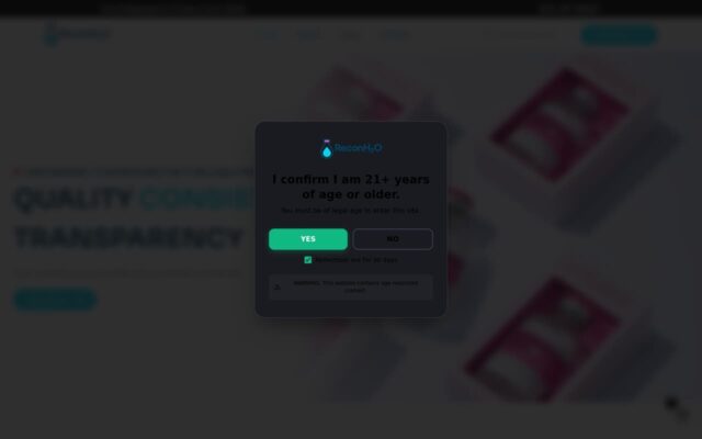 Screenshot of the Recon H2O website