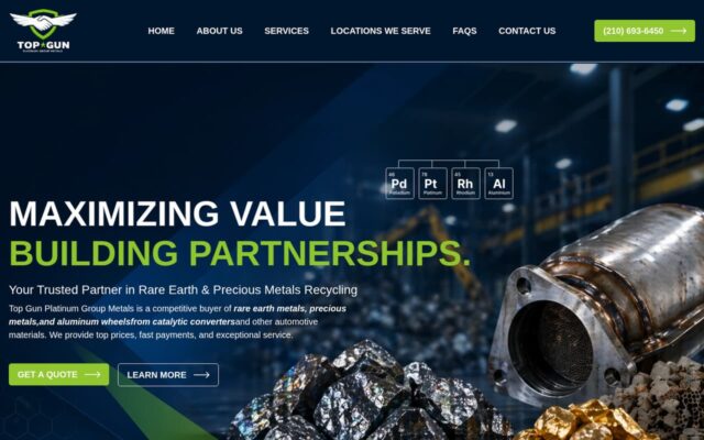 Screenshot of the Top Gun PGM website